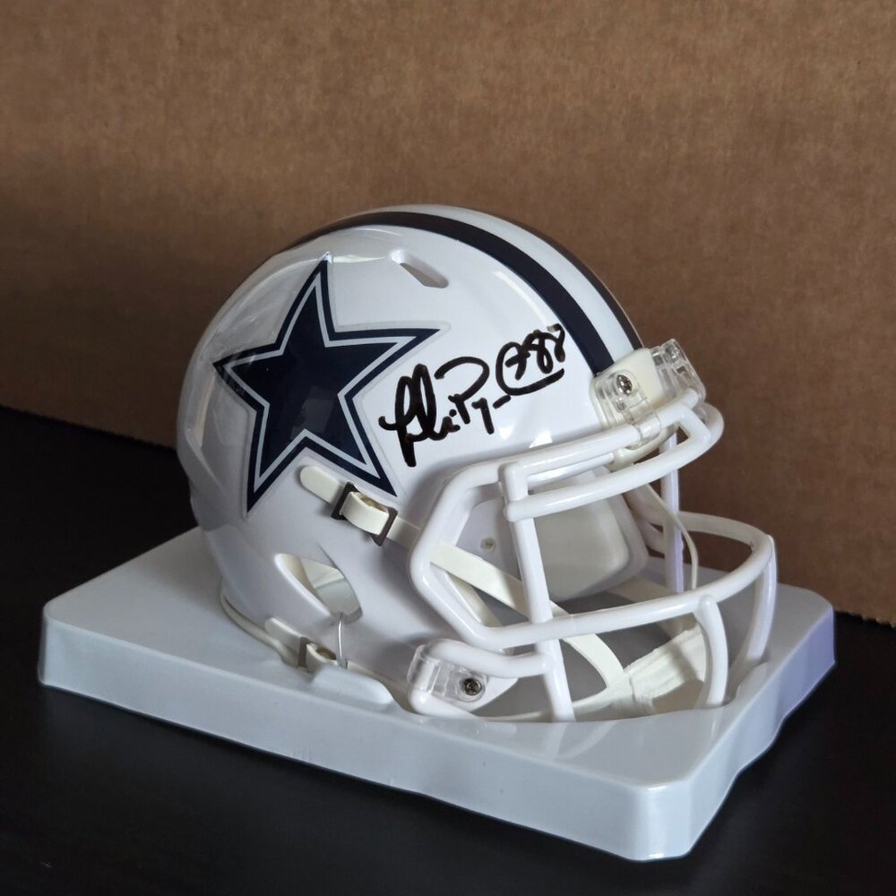 Michael Irvin Dallas Cowboys Signed Riddell Mini Helmet GTSM Cert.